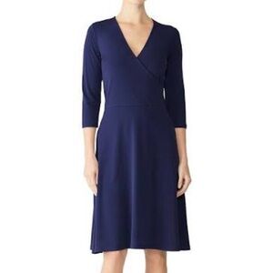 Leota Navy Long Sleeve Wrap Dress size M